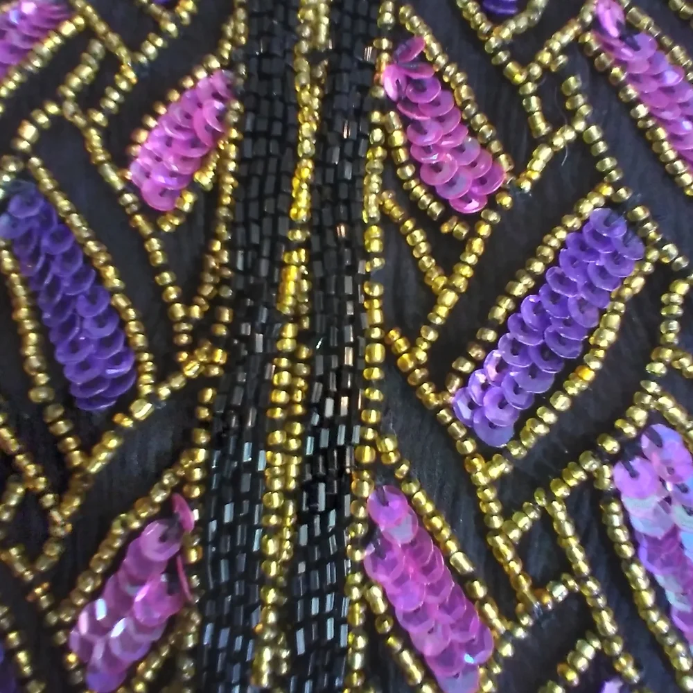 Papell Boutique Evening Jeweled Womens Silk Cardigan Jacket Size 16W Elegant - Picture 4 of 8